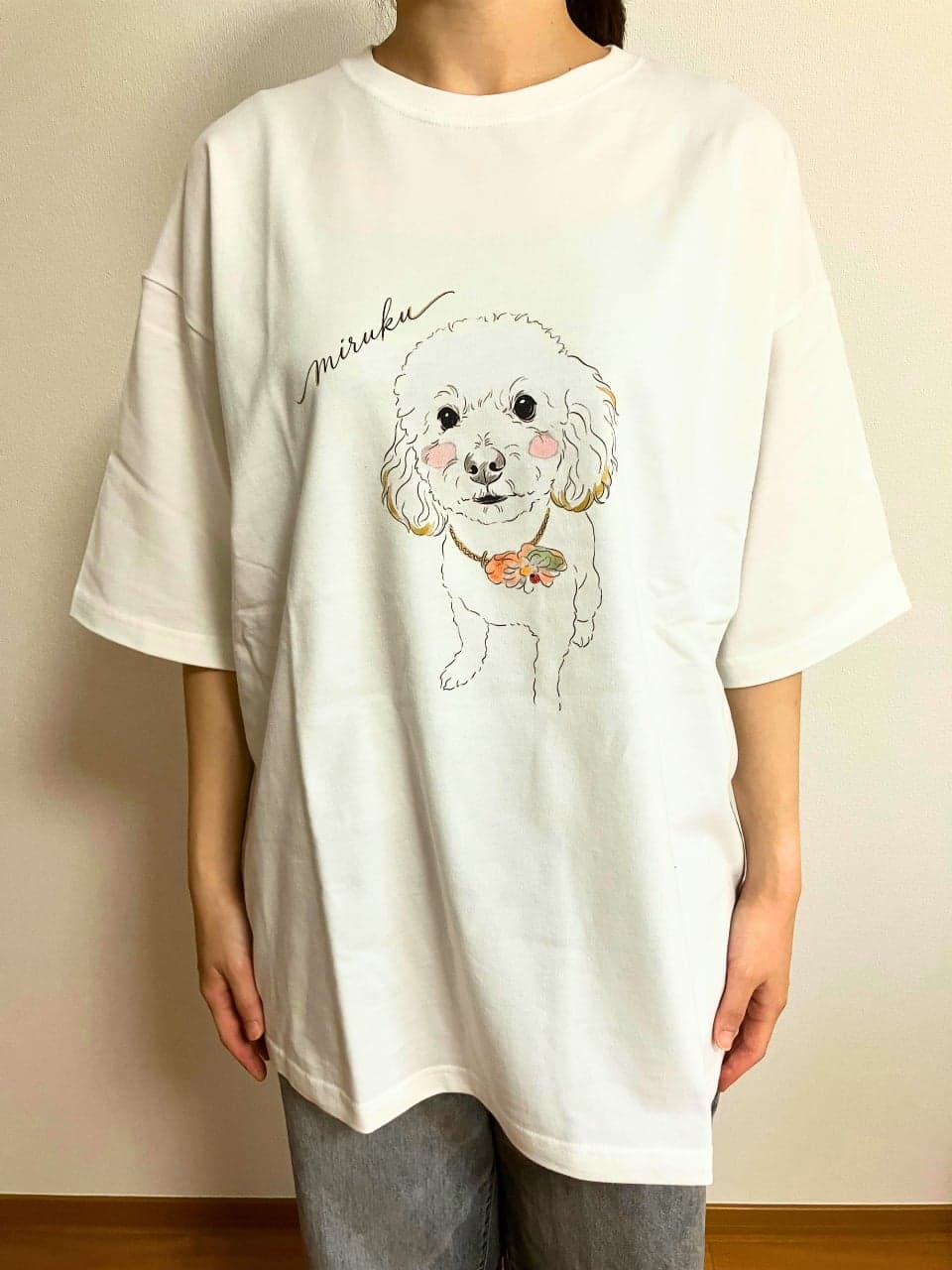 ビッグシルエットTシャツ Lサイズ White を身長163cmの方が着用したところ